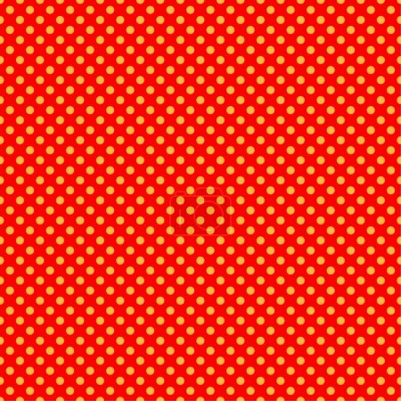 Ilustración de Arte pop, amarillo cómico y rojo punteado, círculos perfectamente repetible patrón geométrico. Puntillista, puntillismo y punteado, punteado ilustración arte retro - Imagen libre de derechos