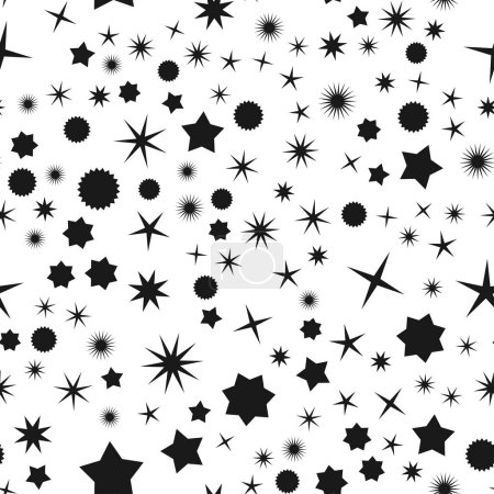Ilustración de Patrón de forma de estrellas aleatorias, fondo. Perfectamente repetible - Imagen libre de derechos