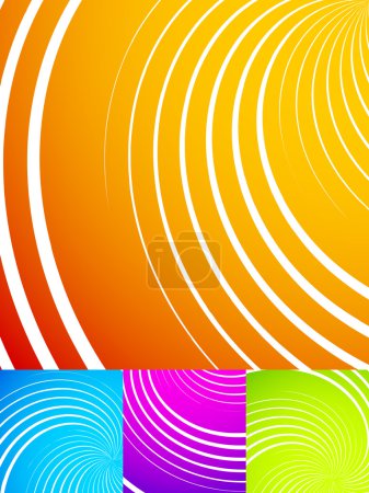 Illustration for Colorful, vibrant backgrounds with swirls, spirals, swooshes. Vector illustration. - Royalty Free Image