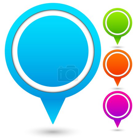 Illustration for Bright, colorful map marker, map pin icons set. vector - Royalty Free Image