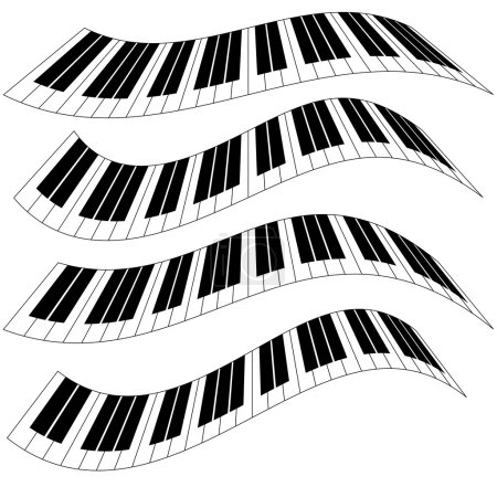 Illustration for Piano keys, piano keyboards set.  Vector illustration. - Royalty Free Image