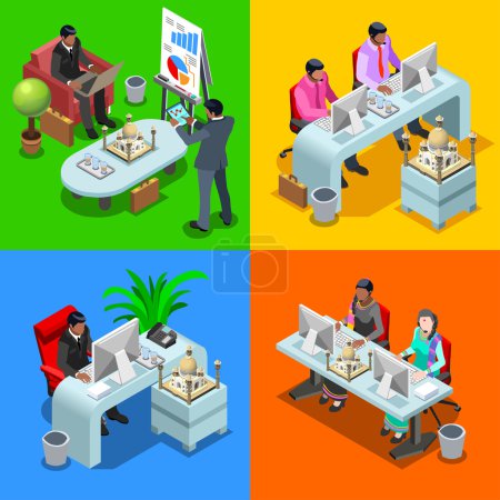 Business Indian 05 Isometric People