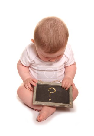 Photo for Baby starting to be inquisitive about everything cutout - Royalty Free Image