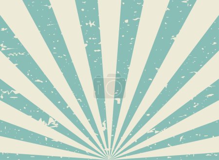 Photo for Sunlight wide retro faded grunge background. green and beige color burst background. Vector illustration. Sun beam ray background. Old speckled paper with particles of debris. vintage style. - Royalty Free Image