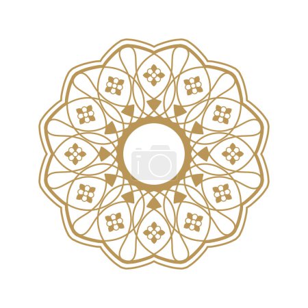 Marco redondo decorativo para el diseño con un ornamento abstracto. Marco circular. Elemento elegante para la impresión de tarjetas, invitaciones, libros, para textiles, grabado, forja. Vector.