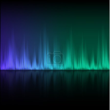 Illustration for Abstract equalizer background. Blue-green wave. EPS10 vector. - Royalty Free Image