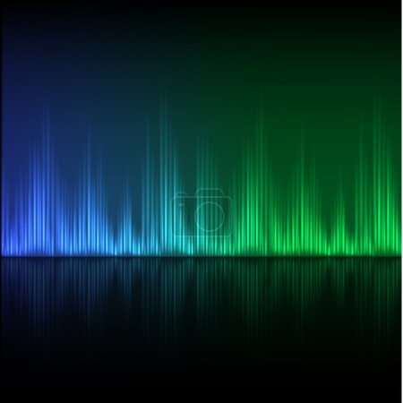 Illustration for Abstract equalizer background. Blue-green wave. EPS10 vector. - Royalty Free Image