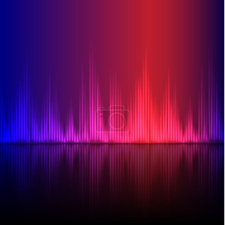 Illustration for Abstract equalizer background. Blue-Purple wave. EPS10 vector. - Royalty Free Image