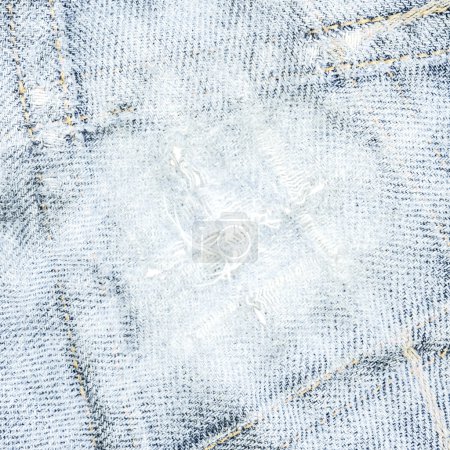 Photo for Old  torn blue denim texture as background - Royalty Free Image