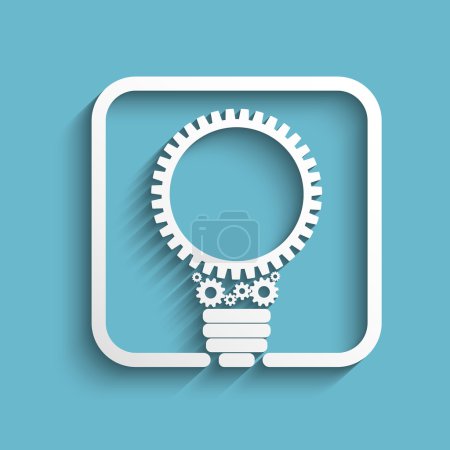 Illustration for Creative bulb with gears logo. Eps10 vector for your design - Royalty Free Image