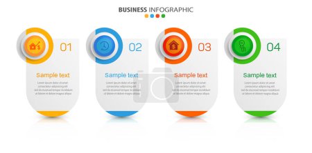 Téléchargez les photos : Modèle d'infographie vectorielle avec icônes et 4 options ou étapes. Concept d'infographie pour les entreprises - en image libre de droit