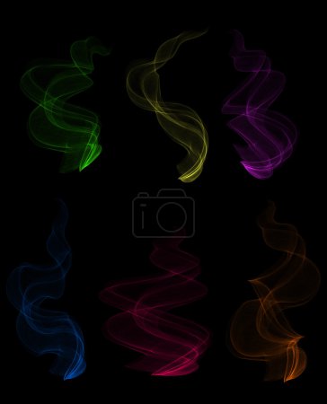 Nubes de humo coloridas
