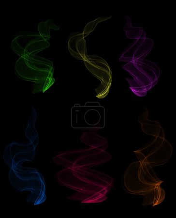 Colorful smoke clouds