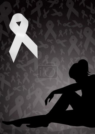 Photo for Illustration of stop violence against women - Royalty Free Image