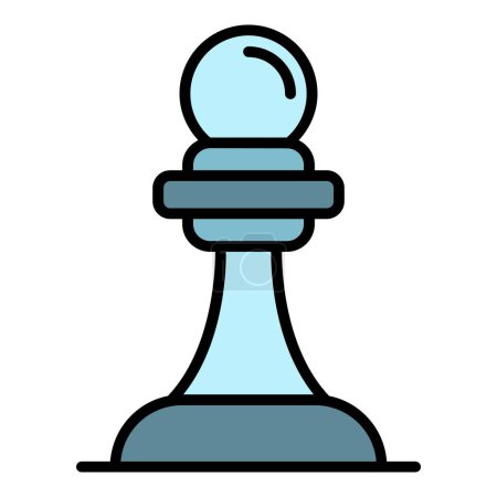 Échecs icône pion couleur contour vecteur