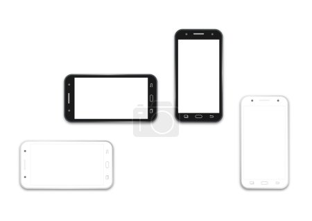 Ilustración de Profesional de la pantalla de demostración de teléfono celular HD 1920 x 1080 plantilla es la conveniencia de presentar la historia al cliente. El diseño A4 de la relación de papel es fácil de ajustar para imprimir
. - Imagen libre de derechos