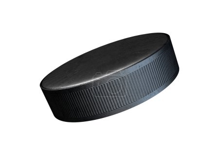 Photo for A regular rubber ice hockey puck on an isolated white studio background - Royalty Free Image