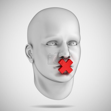 Photo for Speak no evil 3d concept 3d illustration - Royalty Free Image