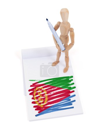 Photo for Wooden mannequin made a drawing of a flag - Eritrea - Royalty Free Image