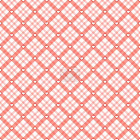 fondo a cuadros con corazones
