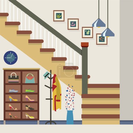 Decoración del pasillo Vector Ilustración
