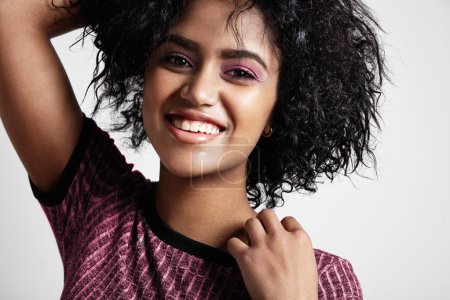 black woman with curly hair