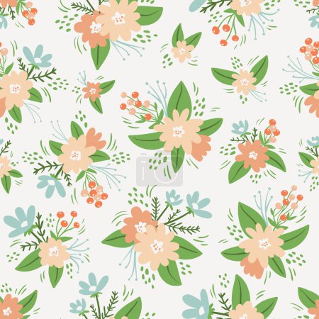 Vintage compositions florales motif sans couture 