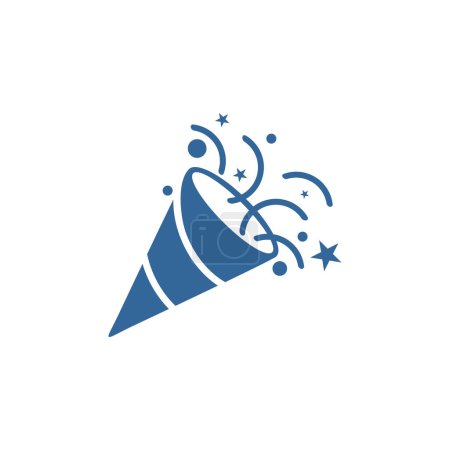 Ilustración de Plantilla de vector de diseño de icono de popper Confetti, Concepto de diseño de suministros de fiesta, Icono símbolo, Ilustración - Imagen libre de derechos