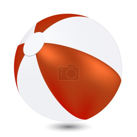 Illustration for Red and white Beach Ball isolated on white background - Royalty Free Image