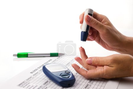 diabetisches Konzept mit Glukometer