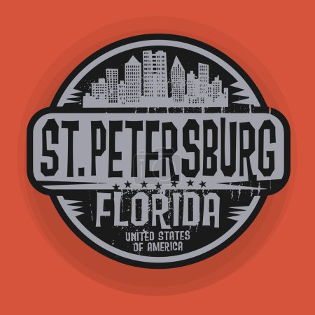 Ilustración de Sello o etiqueta con el nombre de San Petersburgo, Florida, ilustración vectorial - Imagen libre de derechos