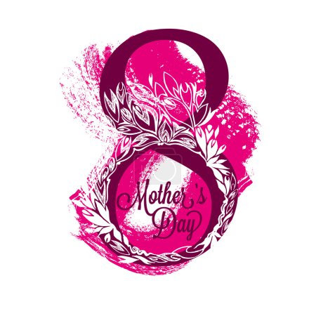 Photo for Holiday day. Happy Mothers Day poster.  Eight with flowers and text. - Royalty Free Image