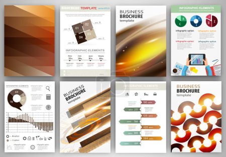 Conjunto de fondos de tecnología abstracta e infografías conceptuales
