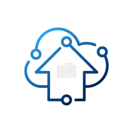 Ilustración de Smart Home Connection Icon Logo Diseño vectorial ilustración. Icono del logotipo del hogar inteligente con concepto de conexión inalámbrica. Diseño plano del icono del vector de la casa inteligente de moda para el sitio web, símbolo, logotipo, signo, aplicación, interfaz de usuario - Imagen libre de derechos
