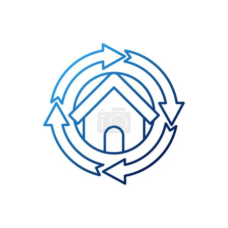 Ilustración de Smart Home Connection Icon Logo Diseño vectorial ilustración. Icono del logotipo del hogar inteligente con concepto de conexión inalámbrica. Diseño plano del icono del vector de la casa inteligente de moda para el sitio web, símbolo, logotipo, signo, aplicación, interfaz de usuario - Imagen libre de derechos