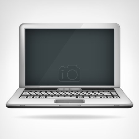 objeto portátil abierto diseño 3D vector aislado
