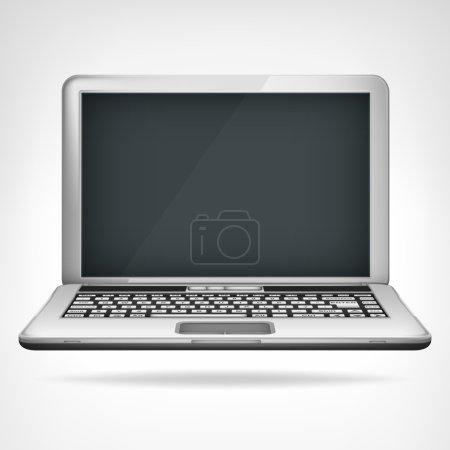 open laptop object 3D design isolated vector