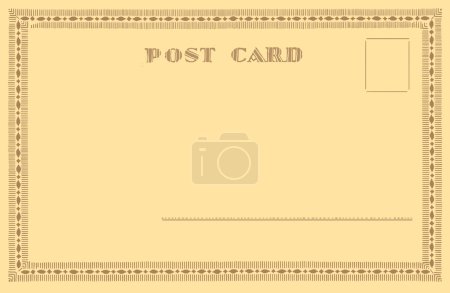 Retro postcard on yellow background