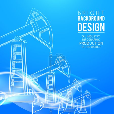 Photo for Oil Pump on orange background. Vector illustration. - Royalty Free Image