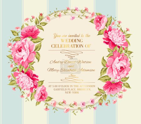 Photo for Awesome vintage label of color flowers. Vector illustration. - Royalty Free Image