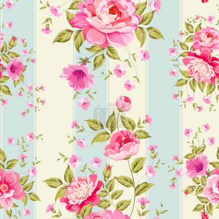 Photo for Luxurious peony wallapaper in vintage style. Vector illustration. - Royalty Free Image