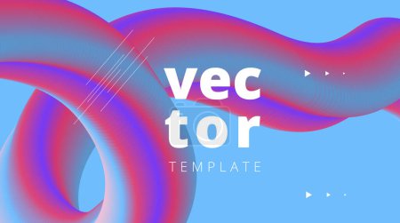 Ilustración de Fondo vector elegante con rojo y azul línea ondulada volumétrica - Imagen libre de derechos