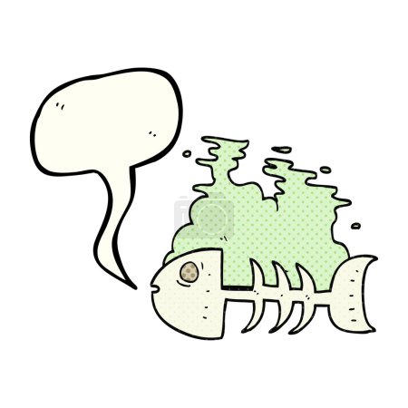 historieta discurso burbuja dibujos animados pescado huesos
