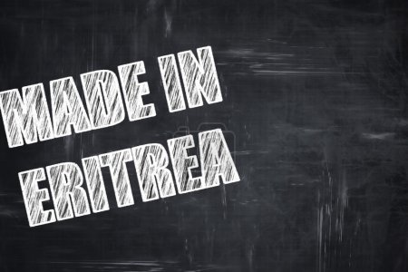 Photo for Chalkboard background with white letters: Chalkboard background with white letters: Made in eritrea with some soft smooth lines - Royalty Free Image