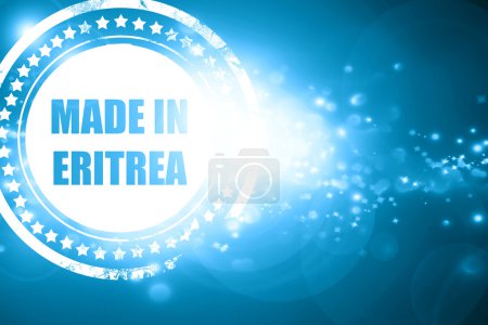 Photo for Glittering blue stamp: Made in eritrea with some soft smooth lines - Royalty Free Image