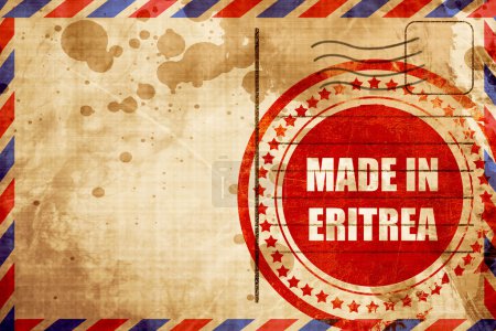 Photo for Made in eritrea with some soft smooth lines, red grunge stamp on an airmail background - Royalty Free Image