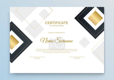 Ilustración de Plantilla de certificado con color de onda dinámico y futurista y fondo moderno - Imagen libre de derechos