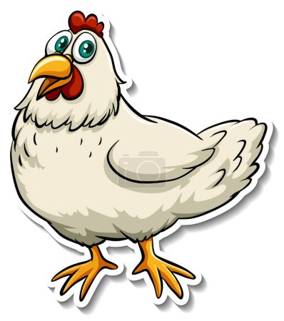 Une illustration d'animal de dessin animé de poulet mignon