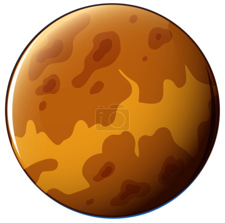 Illustration for Illustration of a brown planet on a white background - Royalty Free Image