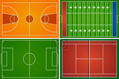 Téléchargez les illustrations : Illustration des terrains et terrains de sport - en licence libre de droit